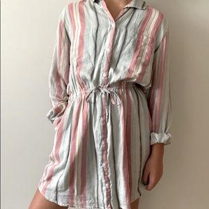 NWT Cotton Tunic Dress / Pale Blue and White